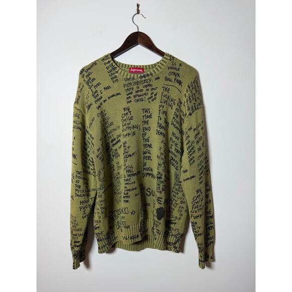 Supreme Gonz Poems Sweater 'Olive' SS23 - Picture 2 of 5